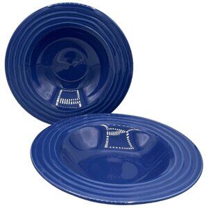 Swirl Design Rim Cornflower Blue Bowls Set Of 2 Replacements